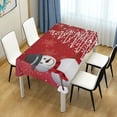 thumbnail image 7 of Coolnut Christmas Snowman Tablecloth, Waterproof Washable Polyester Square Table Cover, Durable Tablecloth for Kitchen Dining Table Party Decor, 60"X 120", 7 of 7