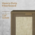 thumbnail image 3 of ARKANTOS Rattan TV Stand for Tvs up to 65 inch, Wood Media Console for Living Room, Classic Walnut, 3 of 12