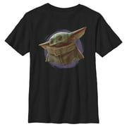 Boy's Star Wars: The Mandalorian The Child Circle Halo Graphic Tee Black Medium