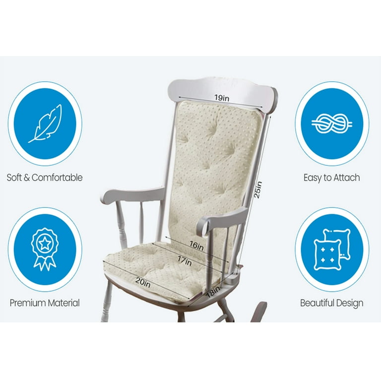 Baby Doll Bedding Heavenly Soft Adult Rocking Non Slip Chair Pads Two Piece Rocking Chair Cushion Pads for Adults Machine Washable For Home