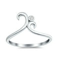thumbnail image 2 of Simulated Cubic Zirconia Size-5 Fashion Swirl Dainty Petite Ring 925 Sterling Silver, 2 of 7