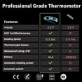 thumbnail image 2 of Meat Thermometer Digital Waterproof Instant Read Thermometer for Cooking ?/? Convertible, Food Thermometer with Backlight, Cooking Thermometer for Kitchen Auto-Rotating Display Blue, 2 of 5