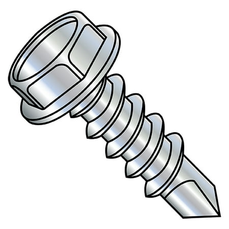 

10-16X5/8 Unslotted Indented Hex washer Self Drill Screw #2 Point Full Thread Zinc (Pack Qty 6 000) BC-1010KW2