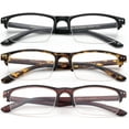 thumbnail image 2 of 3 Packs Bifocal Lens Fashion Half Frame Rimless Reading Glasses for Men for Women, Reading Glasses + 1.25, 2 of 3