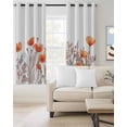 thumbnail image 2 of Orange Spring Floral Blackout Curtains 63 Inches Long, Watercolor Summer Botanical Thermal Insulated Black Out Curtains, Darkening Window Curtain Drapes for Bedroom Living Room 52"x63" 2 Panels, 2 of 8