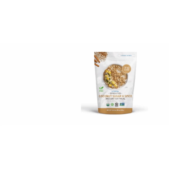 One Degree Organic Foods Instant Oatmeal Sprouted Coconut Sugar & Spice Gluten Free Organic 18 oz
