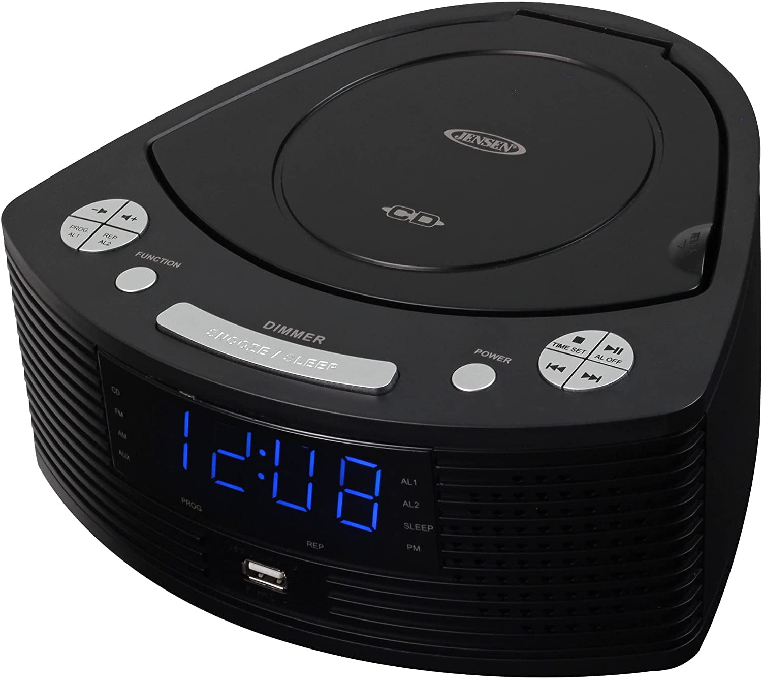 Jensen Stereo Compact Disc Player with AM/FM Digital Dual Alarm Clock Radio