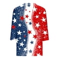 thumbnail image 4 of Xdegoge Patriotic Shirts for Women 4th Of July Tops USA American Flag Heart Stars and Stripes V Neck Three Quarter Sleeve Casual Lightweight Summer Independence Day Graphic Tees, 4 of 7