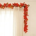 thumbnail image 4 of Dongrere Artificial Fall Pumpkin Garland Bendable Maple Leaf Berry Vine Thanksgiving Garland for Halloween Home Decor, 71 Inch, 4 of 6