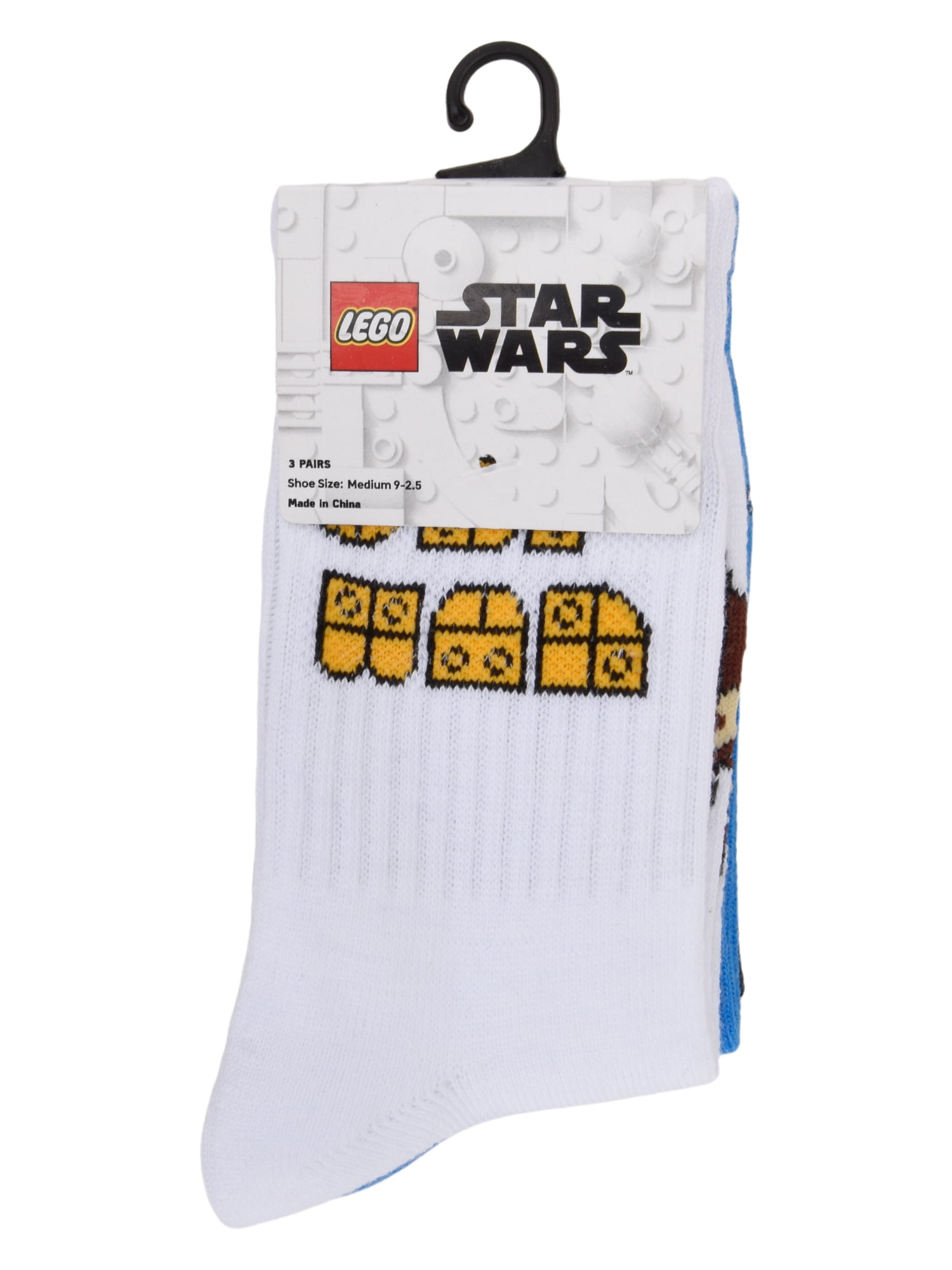 Lego Star Wars Crew Socks Boys 3-Pack Size Large