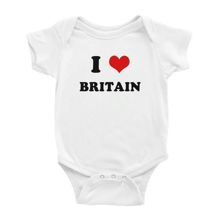 

I Heart Britain Love Britain Funny Cute Baby Romper (White 3-6 Months)