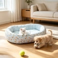 thumbnail image 6 of Premium Floral Pet Bed - Aesthetic Anti-Anxiety Calming Cat Bed - Soft Flower Print for Small Pets, All Season, 6 of 6