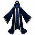 thumbnail image 2 of SAWOBUUN Velvet Wizard Robe with Hood and Sleeves Men Women, Halloween Vampire Witch Wizard Cloak Renaissance Medieval Cape, 2 of 7