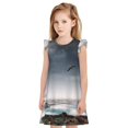 thumbnail image 1 of Fotbe 3d Lighthouse in the Surf Vestido de Dormir para Niñas de 3 a 10 Años, Mangas Cortas, Estilo Princesa, Pijama Camisón con Mangas Voladas-XX-Large, 1 of 6