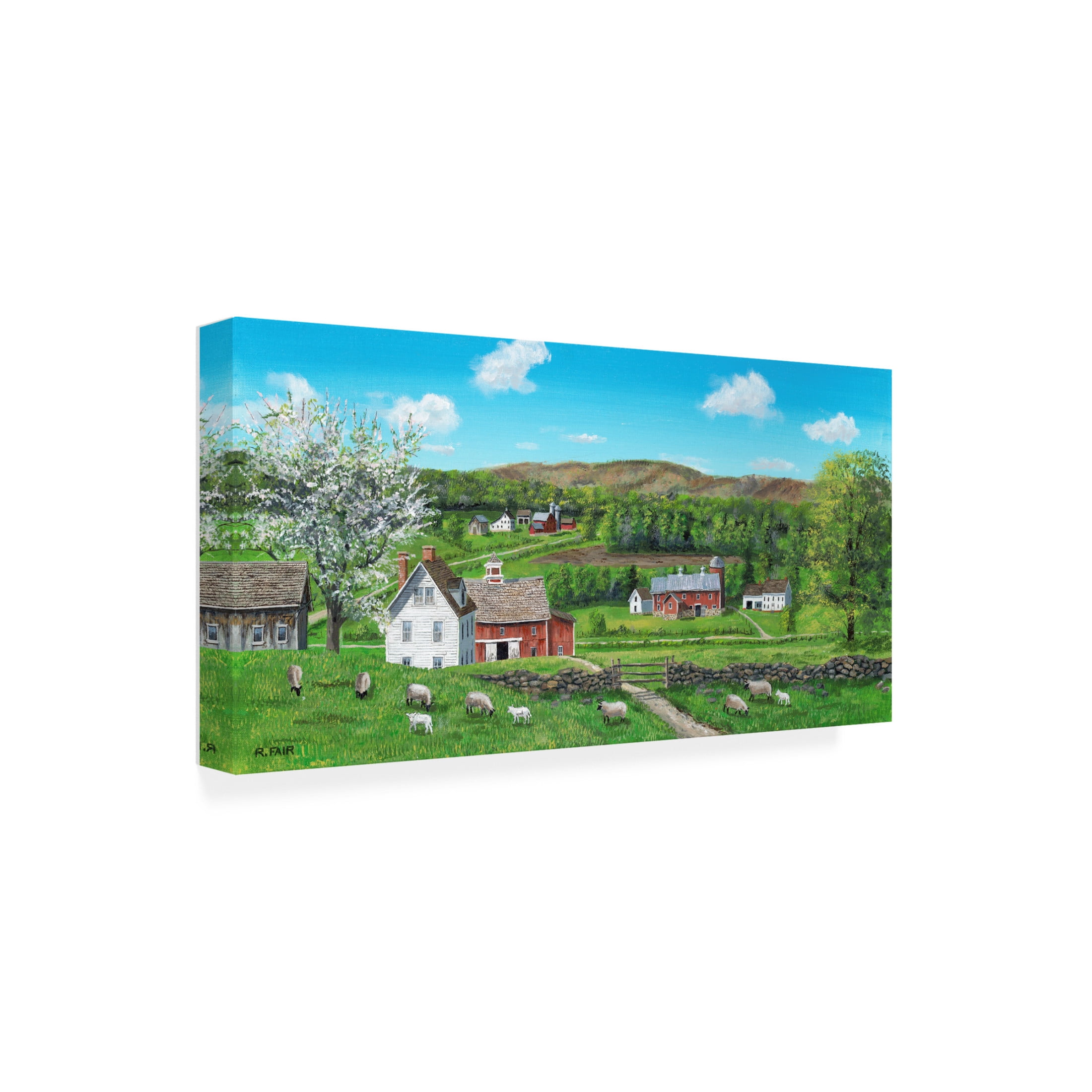 Canvas Wall Art - Bob Fair 'Spring Greens' Wall Art for Living Room, Bedroom, or Office Décor by Trademark Fine Art - 19 x 10 Inches
