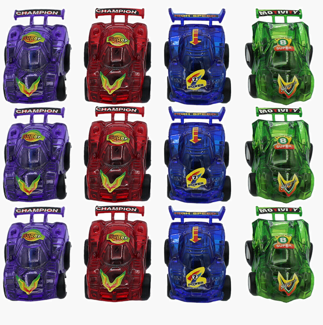 Toddlers 12pk Pull Back & Go Race Cars Friction Powered Mini Toy Cars For Kids 