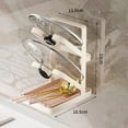 thumbnail image 3 of Pot Lid Rack Kitchen Storage Spatula Rack Foldable Countertop Spoon Cookware Storage Lid Holder With Drain Pan Racks Holders, 3 of 9