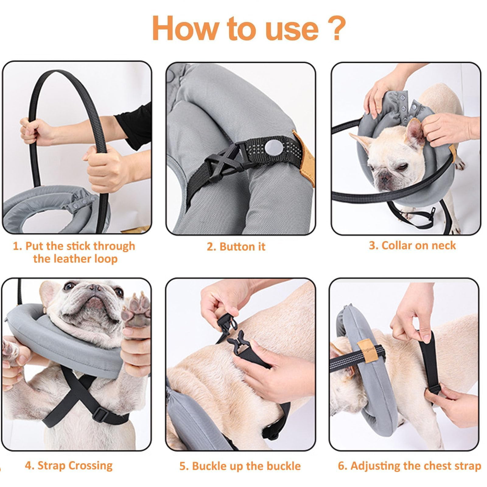 Blind Dog Harness Guiding Device, Lightweight Collar for Blind Dog, Adjustable Blind Cat Accessories, Pet Anti-Collision Ring for Protective&Build Confidence XL