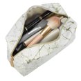 thumbnail image 7 of Unique Bargains Floral Makeup Bag Zipper Flower Cosmetic Pouch White, Gold Tone, 7 of 7