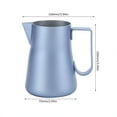 thumbnail image 2 of Stainless Steel Milk Frothing Pitcher 350ml - Elegant Blue Coffee Latte Art Jug for Home Baristas and Coffee Enthusiasts, 2 of 9