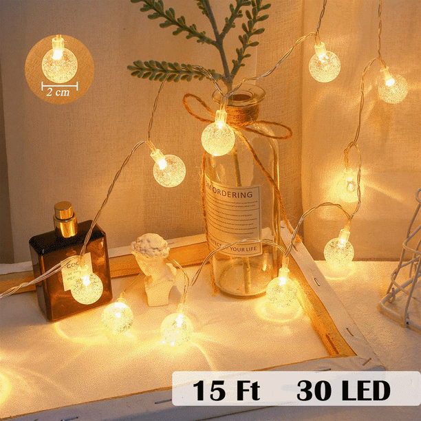 String Lights 30 LED Outdoor String Lights Garden Crystal Ball