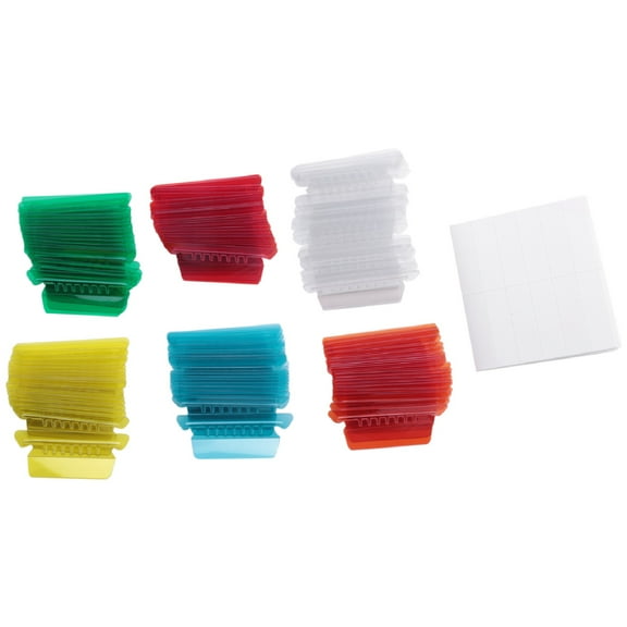 120 Sets Multicolor Hanging File Folder Tabs with Blank Inserts 2 Inches Plastic for Folders