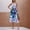 26549-white Background With Blue Flowers-XL, variant on 26549 white Background With Blue Flowers Womens Printed Maxi Sundress