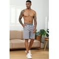 thumbnail image 5 of QPNGRP Men's Zipper Pocket Quick Dry Shorts Drawstring Elastic Waistband Casual Shorts Grey 34, 5 of 6