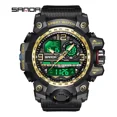 thumbnail image 2 of Reloj Sanda-3133 Impermeable Casual Correa Militar Color Negro/Dorado, 2 of 7