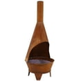 thumbnail image 3 of Sunnydaze 75" Mexican-Style Rust Patina Finish Steel Wood-Burning Chiminea with Wood Grate, 3 of 12