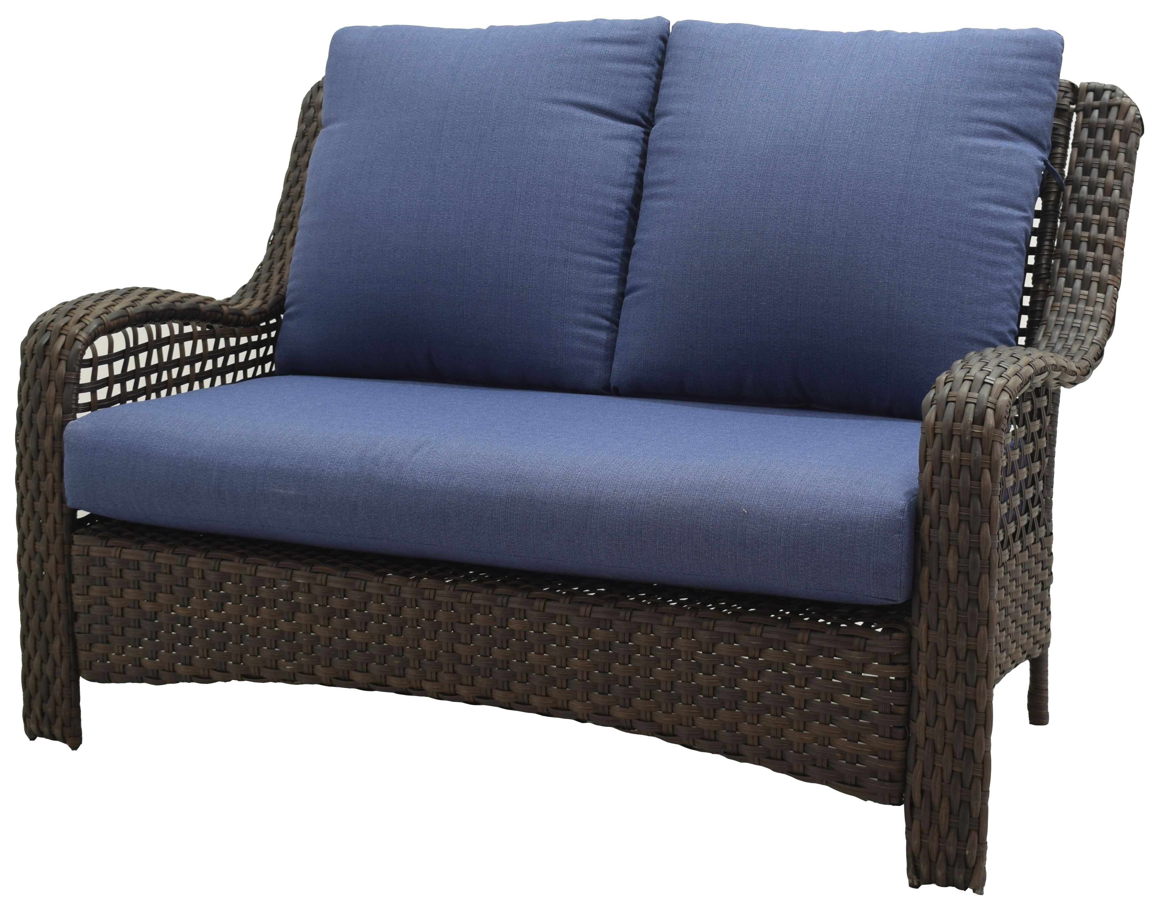 Better Homes Gardens Ravenbrooke 4 Piece Outdoor Wicker Swivel Chair Conversation Set Blue Walmart