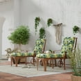 thumbnail image 6 of Jordan Manufacturing 72" x 22" Rebecca Asparagus Green Floral Rectangular Outdoor Chaise Lounge Cushion with Ties and Hanger Loop, 6 of 12