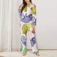 thumbnail image 3 of Bingfone Womens Pajama Sets Cute Chameleons Print,Long Sleeve Loungewear Pajamas Set-Small, 3 of 9