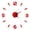 Red, variant on Suodoka Red DIY Wall Clock Sticker 23.6" 3D Acrylic Mirror Modern Artistic Wall Watch Decor for Dining Room Office (Red, 60x60 cm)