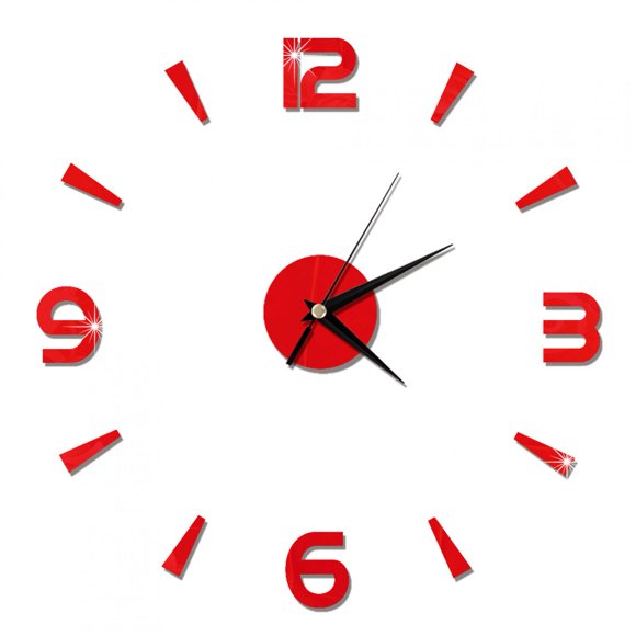 Biuzi Sticker horloge murale 3D à la mode pour décoration murale moderne à la maison, bureau