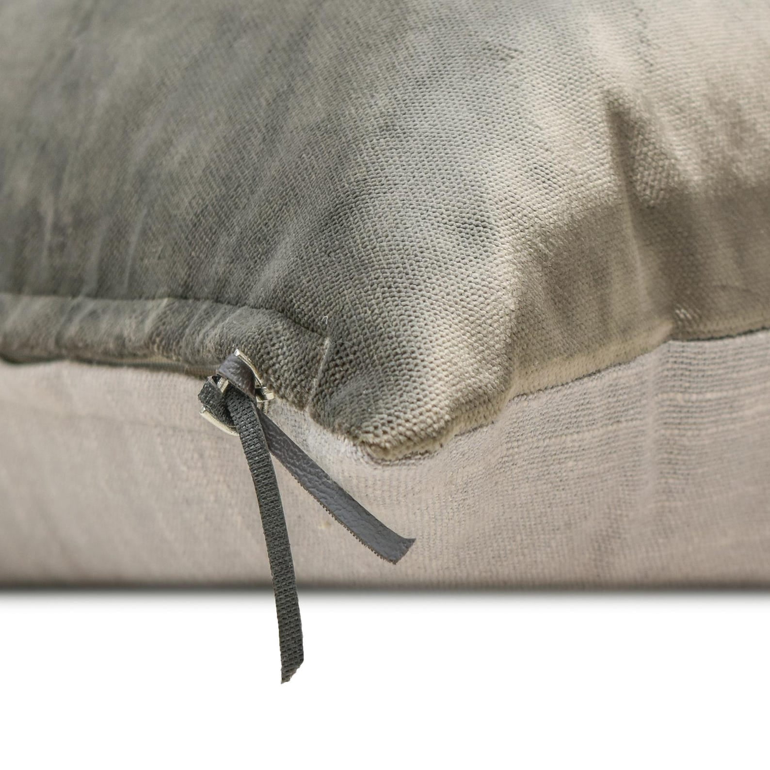 Taupe Decorative Throw Pillow Covers 18"x18" | Modern Velvet Cushion Cover Solid | Double Side Leather Puller Pillowcases for Couch / Sofa & Bed, Modern Home Décor - Velvet Taupe Jules