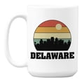 thumbnail image 1 of Delaware Skyline Silhouette White Ceramic Coffee & Tea Mug Cup (15oz), 1 of 3