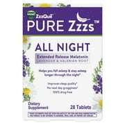 Vicks ZzzQuil Pure Zzzs All Night Extended Release Melatonin Tablets, Dietary Supplement, 28 Ct