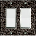 thumbnail image 1 of Metal Light Switch Wall Plate Outlet Cover (Coffee Espresso Mocha Bean Black Pattern - Double Rocker), 1 of 2