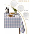 thumbnail image 2 of Purple Table Cloth, Grid Checkered Plaid Gingham Lattice Trellis Waterproof Tablecloth for Rectangle Tables, Reusable Washable Fabric Table Cover for Restaurant Kitchen Dining Tables 60"x84", 2 of 6