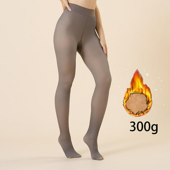Frostluinai Thermal Fleece Lined Tights for Women High Waist Warm Fake Translucent Leggings Pantyhose Opaque Thick Stockings Tights Gifts
