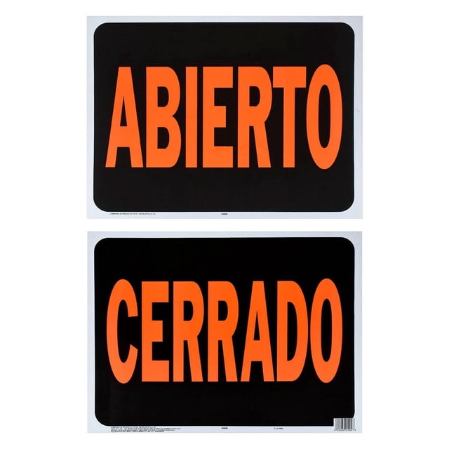 Letrero Para Pared Hyko Cerrado/Abierto Plástico 36.5X47 Cm