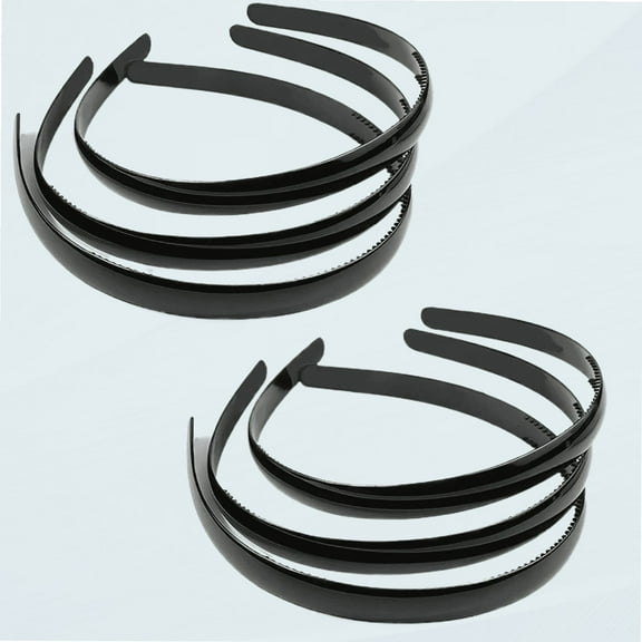 6 Pieces black headband women with teeth skinny plastic headbands thin hairbands with teeth comb for women men girls