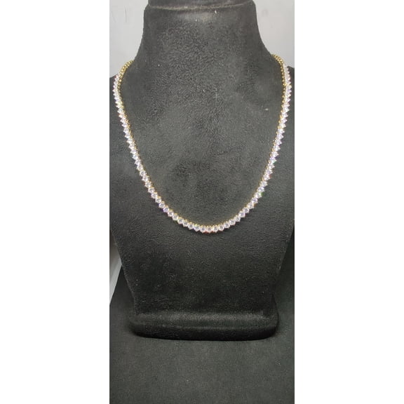 MOISSANITE DIAMOND TENNIS Necklace 3mm Round Diamonds, moissanite necklace, moissanite tennis necklace, diamond tennis necklace,Gift For Her