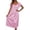 Pink, variant on Kingdiese Womens Solid Color Ice Silk Short Sleeve Midi Length Loose Nightdress With Lace Sleeves plus Size Night Gown, Size One Size