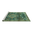 thumbnail image 2 of Ahgly Company Machine Washable Indoor Round Persian Turquoise Blue Traditional Area Rugs, 6' Round, 2 of 4