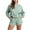 Green, variant on Women 2 Piece Outfits Sweat Shorts Sets 2024 Long Sleeve Casual Lounge Matching Set Sweatsuit Tracksuit Clothes with Pockets Green M