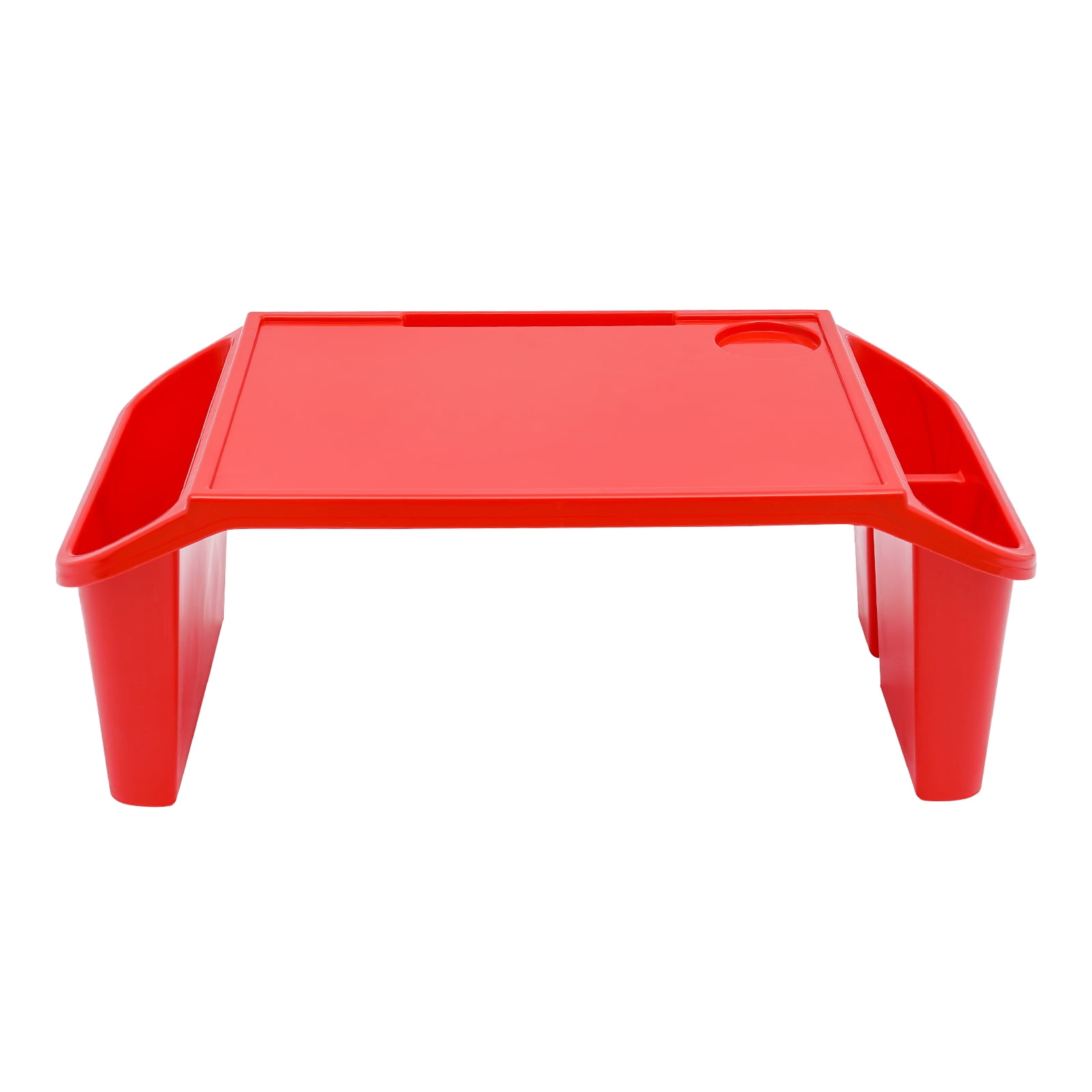 4 Pcs Kids Lap Desk Tray, Plastic Breakfast Laptop Trays with Side Pockets, Portable Lap Bed Table