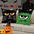 thumbnail image 6 of Halloween Jack O Lantern Decorative Throw Pillow Covers 20 x 20 Set of 4, Spooky Face Mummy Black Cat Fran.kens-tein Cushion Case Decor, Holiday Home Decoration for Sofa Couch, 6 of 6