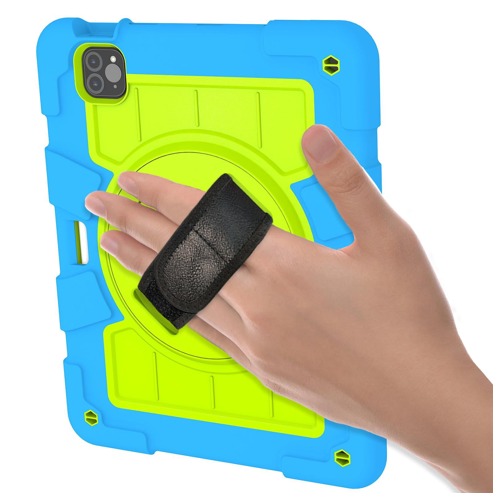 Shockproof Case for Apple iPad Air 11 Inch M4 M3 M2 2026/2025/2024, with Pencil Holder iKids Friendly Hand Strap Shoulder Strap Kickstand Anti-Scratch Case Cover for iPad Air 11",Blue